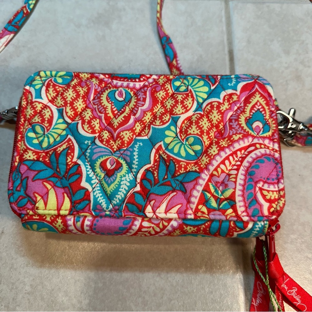Vera Bradley “Paisley in Paradise” On the Square crossbody wristlet purse